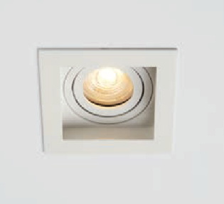 Süvisvalgusti GRID 1, GU10 max 8W LED / halogeen 25W; metall, valge raam, valge sisu
